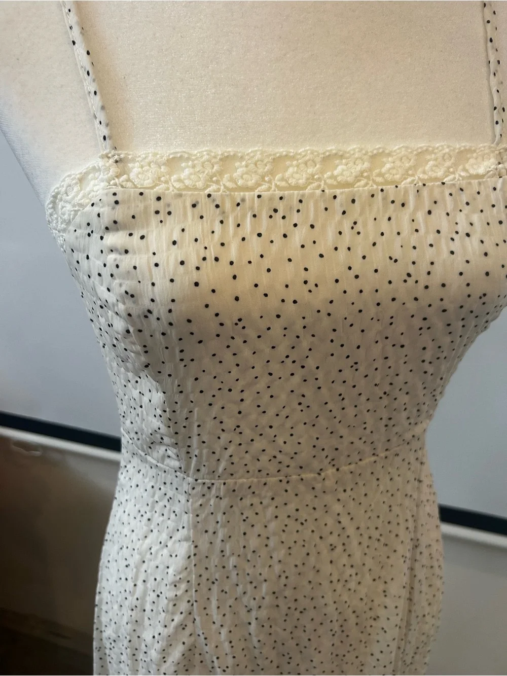 Dizzy Cream Maxi Dress with Black Polka Dots - Picture 2 of 5